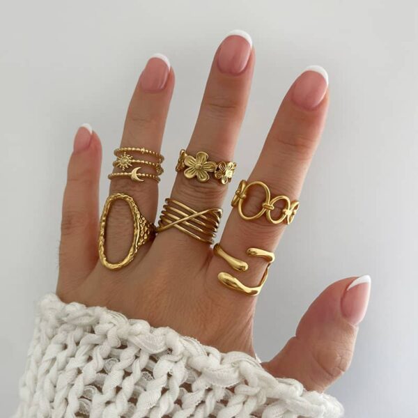 Luna Open Ring Stack (6-Piece Set) - Image 2