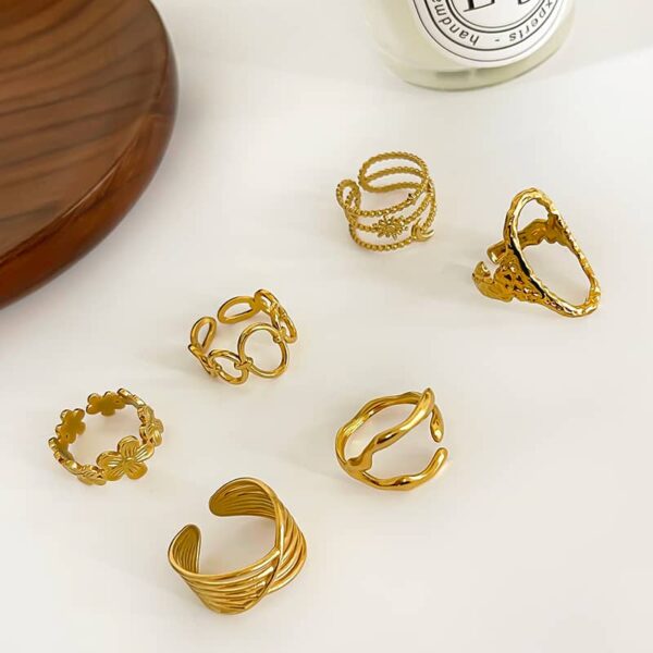 Luna Open Ring Stack (6-Piece Set)