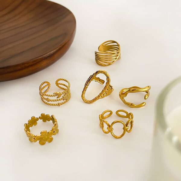 Luna Open Ring Stack (6-Piece Set) - Image 5